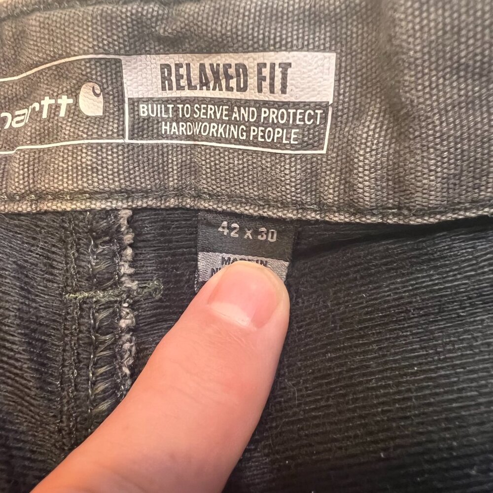 Carhartt Grey Rugged Flex Relaxed Fit Flannel-Lined Utility Work Pant Size 42x30 - Picture 9 of 9
